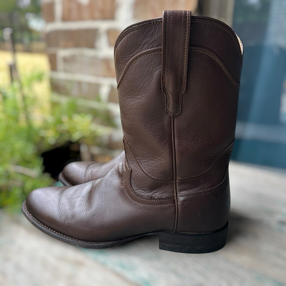 Tecovas The Earl Roper Cowboy Boots Mens 11.5D Bourbon Calfskin Leather 1002
